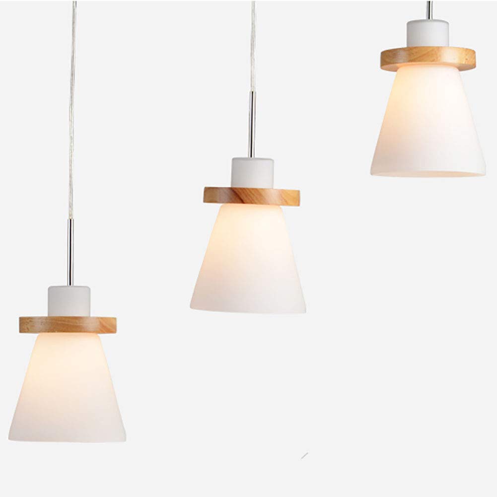 Valentina Minimalista LED Lámpara Colgante Madera Vidrio Dormitorio/Comedor