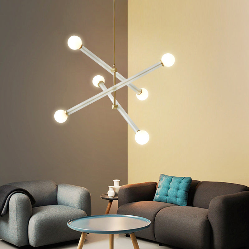 Avi Diseño Lineal Multiple Metal/Vidrio LED Lámpara Colgante Blanca