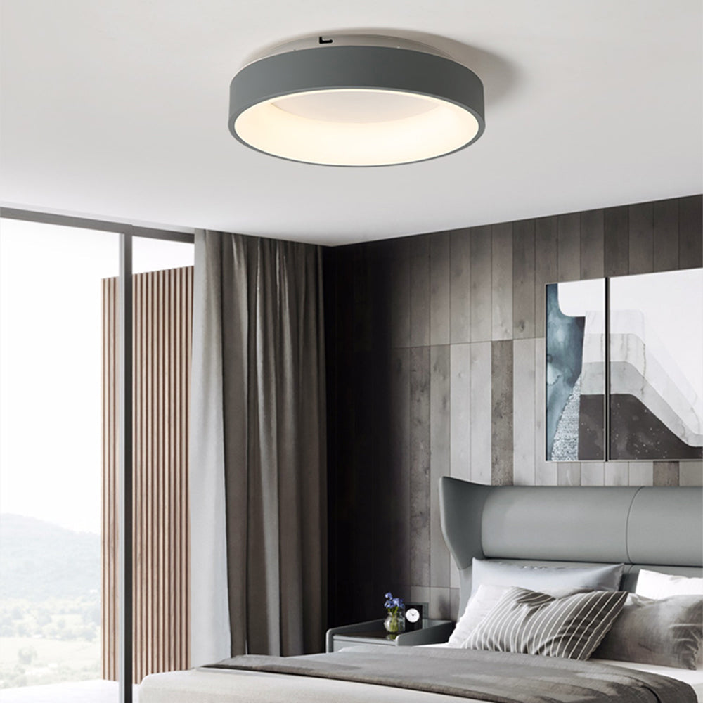 Arisha Moderna Redonda Metal LED Lámpara de Techo Blanca/Gris