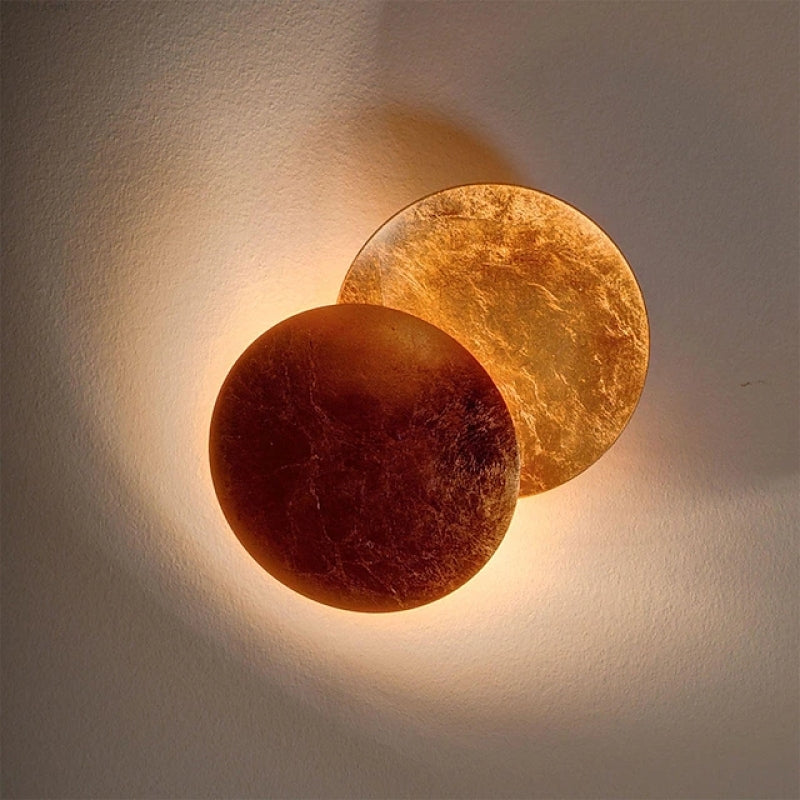Aria Diseño Luna Metal Aplique de Pared Dorado/Bronce