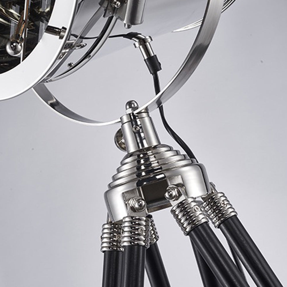 Mira Moderna Diseño Metal/Madera Lámpara de Pie Cromo/Dorada
