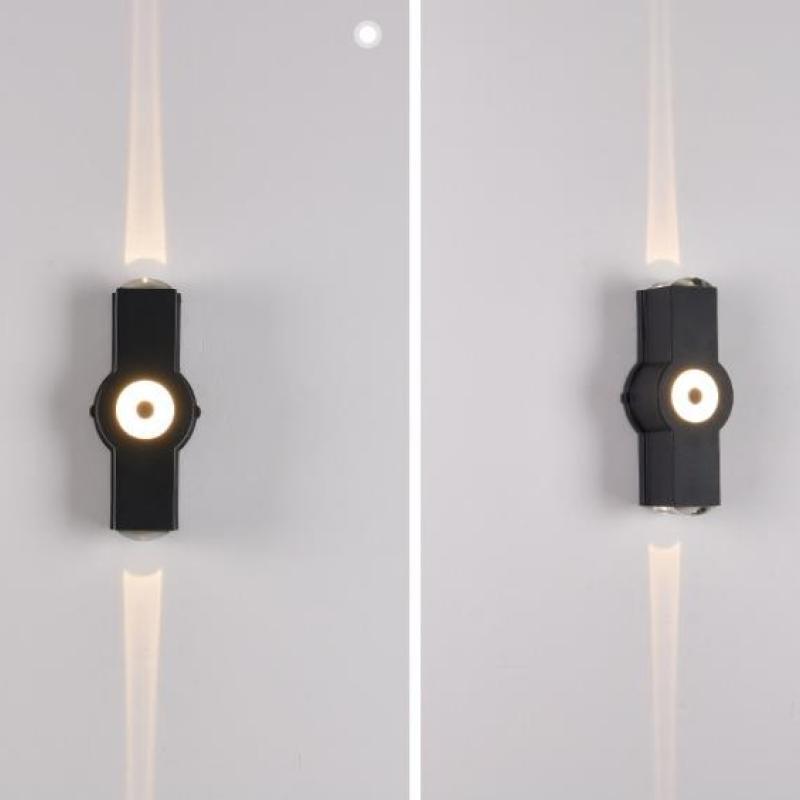 Ray Industrial LED Geométrico Metal/Acrílico Aplique de Pared Negro