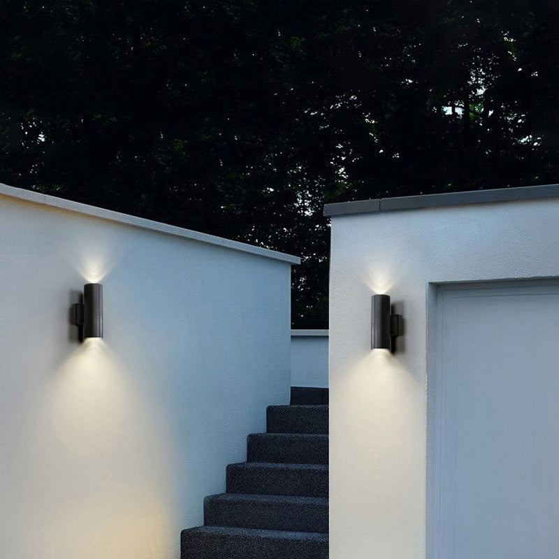 Auer Moderno Doble Foco Metal/Vidrio Aplique de Pared Negro