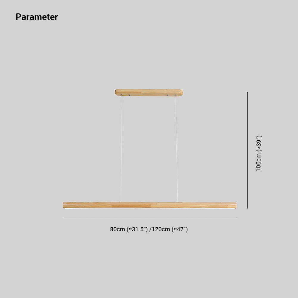 Muto Lámpara Colgante Lineal en Forma de Barra de Madera