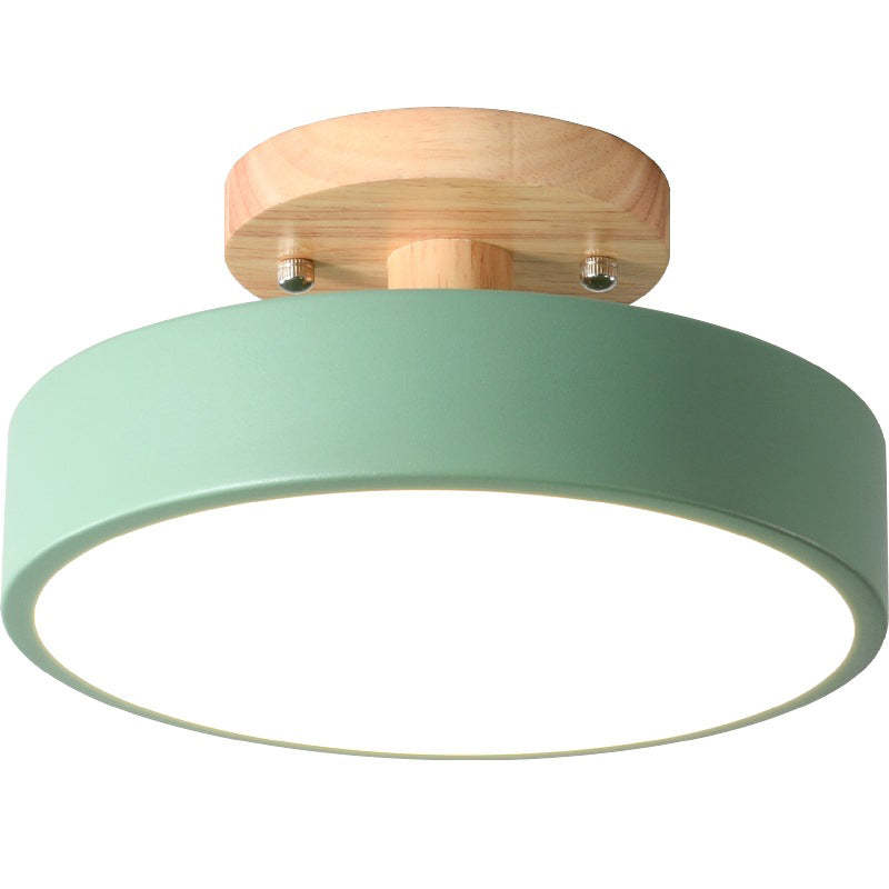 Arisha Moderna Redonda Madera/Acrílica Lámpara de Techo Negra/Rosa/Verde/Madera