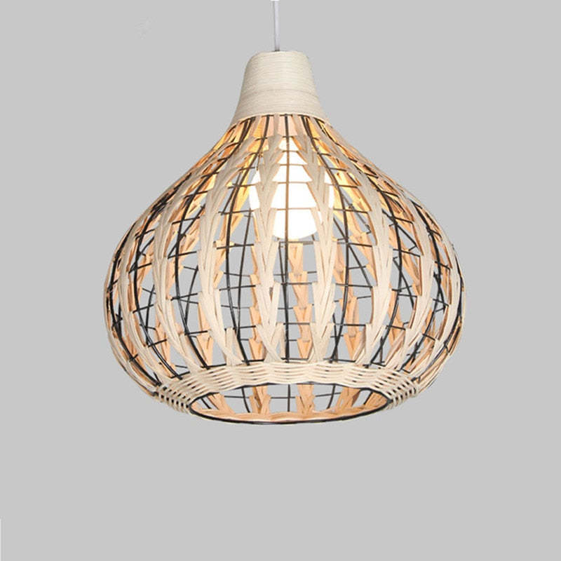 Arisha Vintage Natural Globo Metal/Rota Lámpara Colgante Marrón
