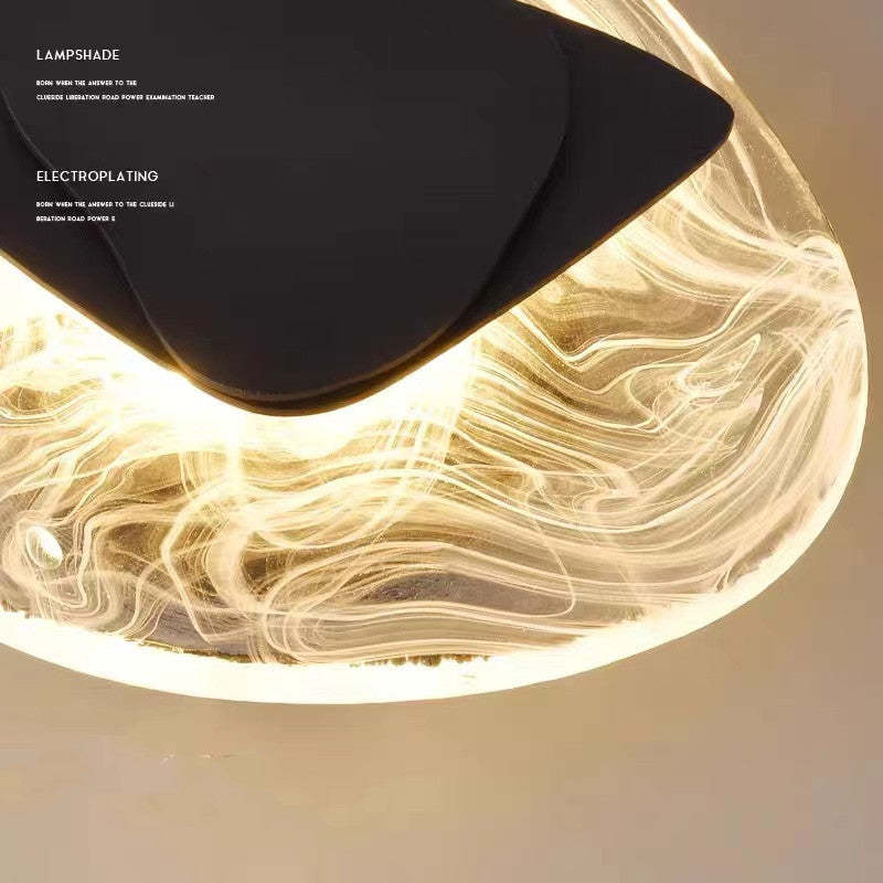 Arisha Moderno Nórdico Geométrico Acrílico Aplique de Pared Negro/Dorado