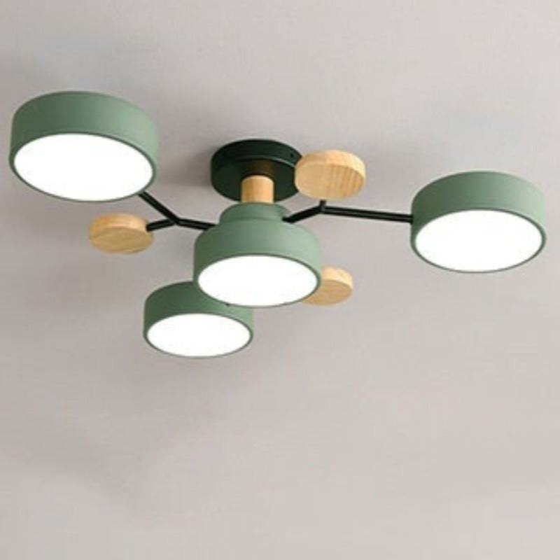 Muto Moderna Minimalista Redonda Metal/Acrílico Lámpara de Techo Blanco/Verde/Gris