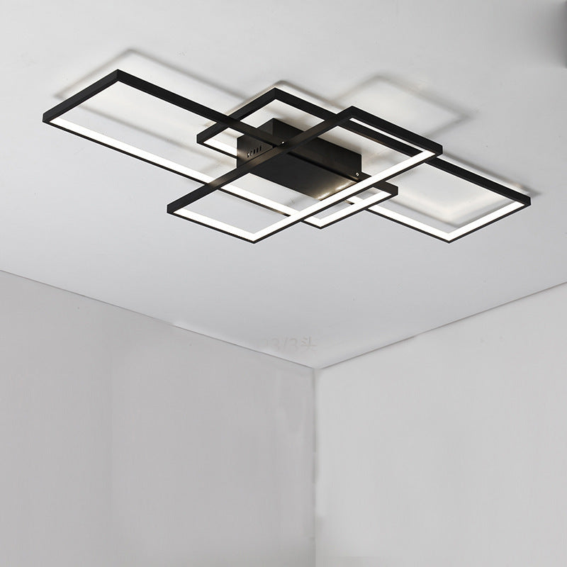 Arisha Moderna Geométrica Metal Lámpara de Techo Negra/Blanca