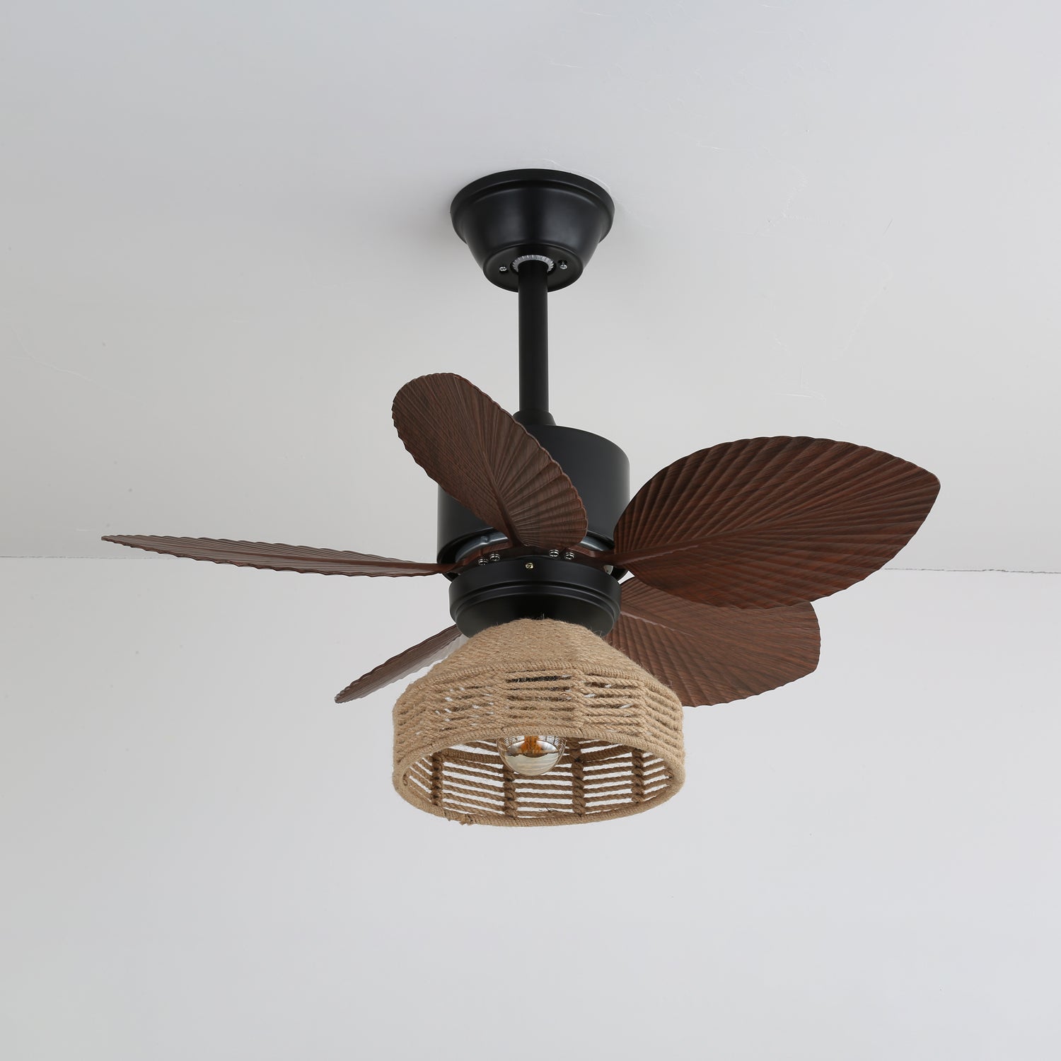 Dimensiones del Ventilador de Techo Rivora Tropical de Ratán con Luz (Diámetro 76cm x Alto 35cm)