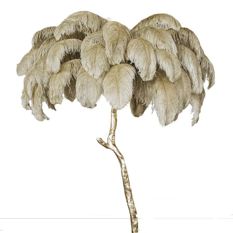 O'Moore Luxury Árbol Pluma/Resina Lámpara de Pie/Mesa Blanca/Verde/Gris/Negra