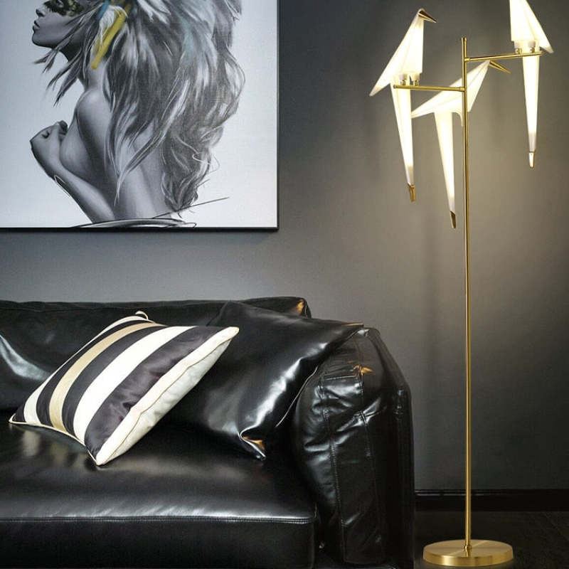 Clifford Moderna Geométrico Metal/Acrílico LED Lámpara de Pie Blanca
