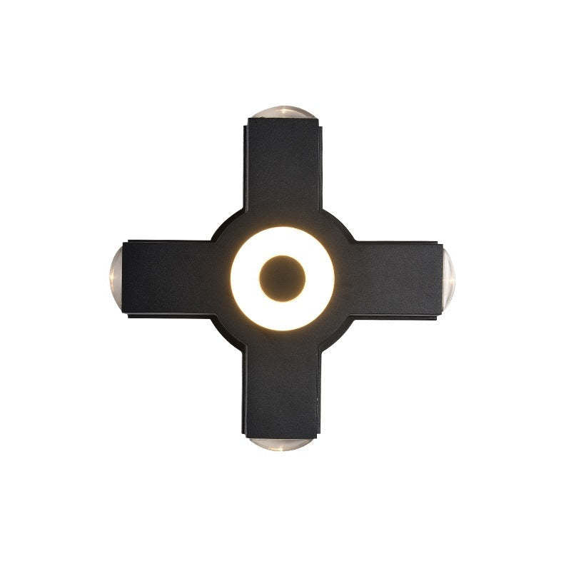 Ray Industrial LED Geométrico Metal/Acrílico Aplique de Pared Negro