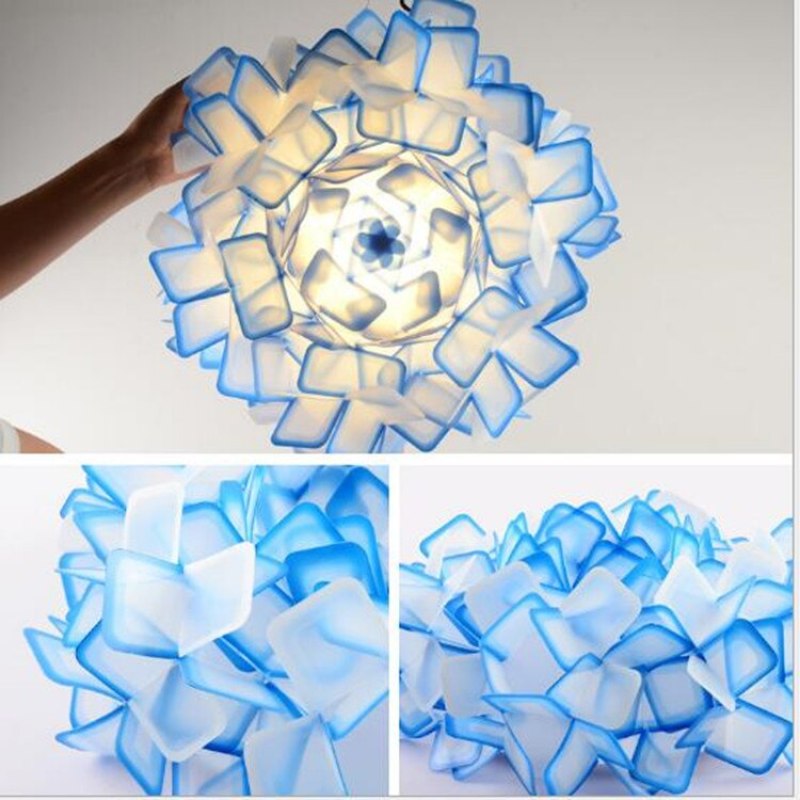 Arisha Moderna Decorativa Flor Metal/Acrílico Lámpara Colgante Negra/Azul/Colores