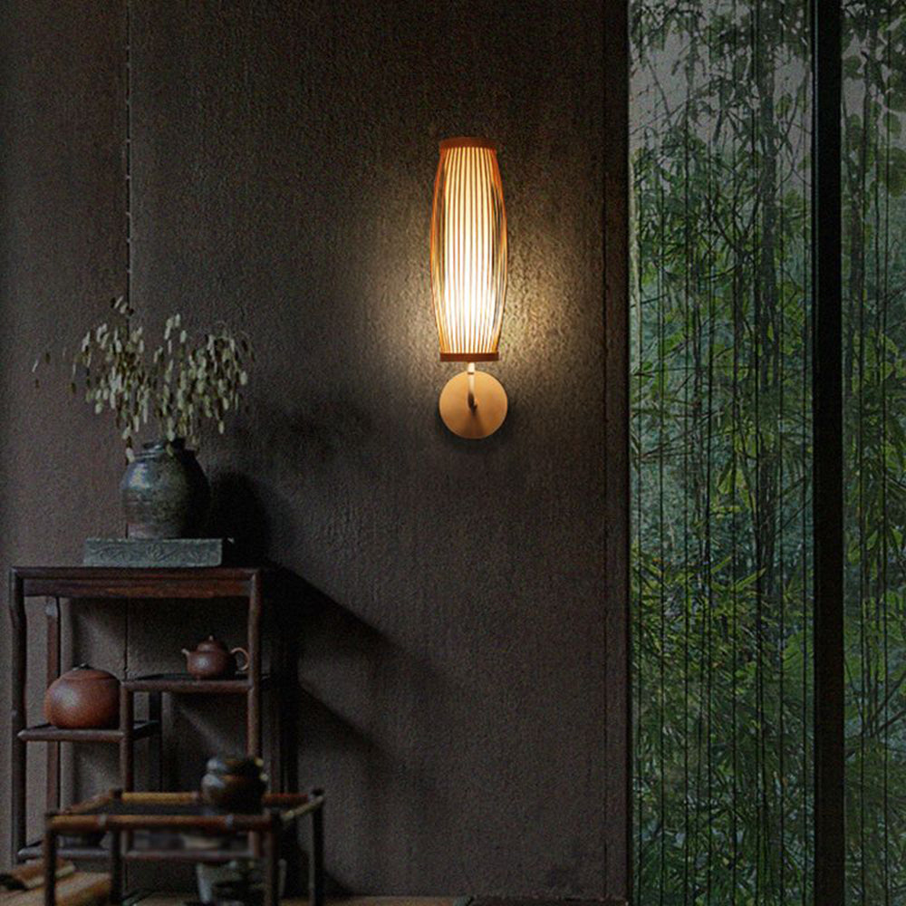 Muto Natural Bambú LED Aplique de Pared Marrón
