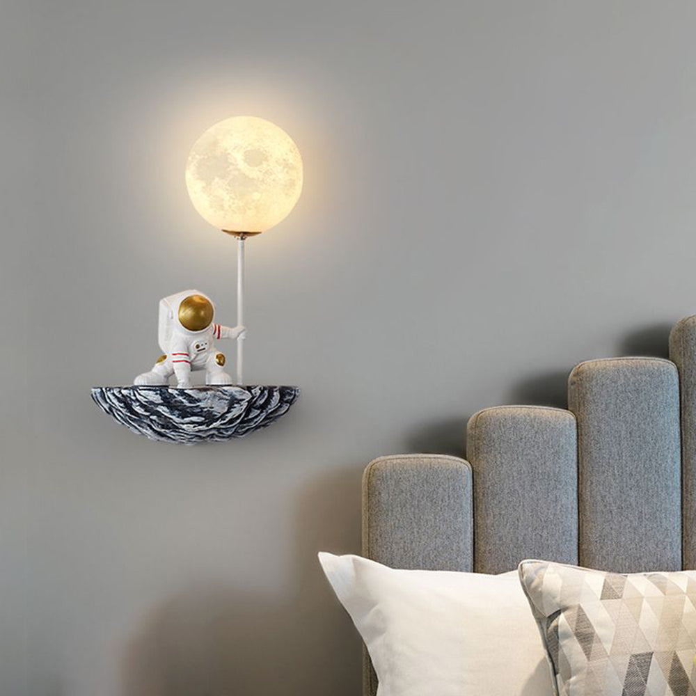 Aria Lindo Astronaut Metal LED Aplique de Pared Blanco