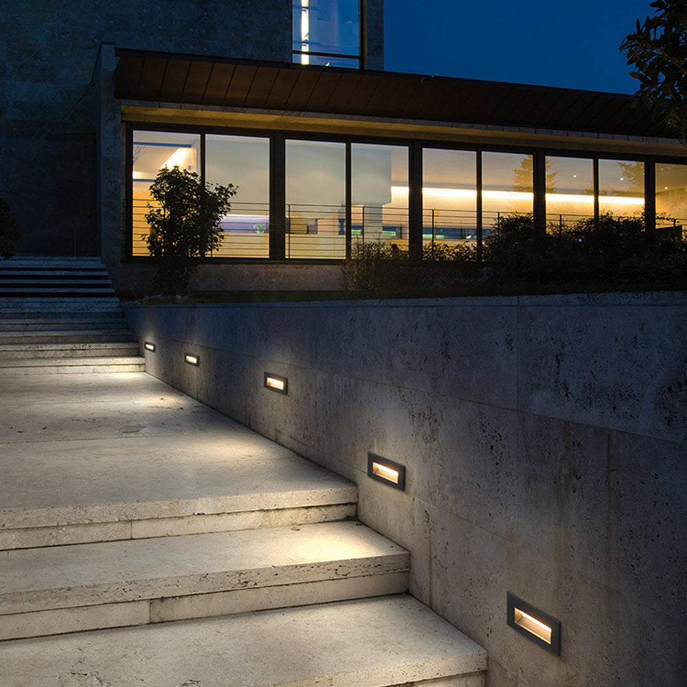 Ray Moderna Rectangular Metal Acrílico Lámpara Exterior