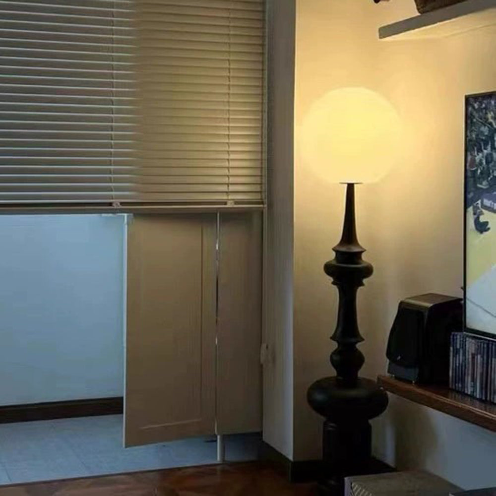 Mira Moderna Minimalista Resinal/Vidrio Lámpara de Pie Negra