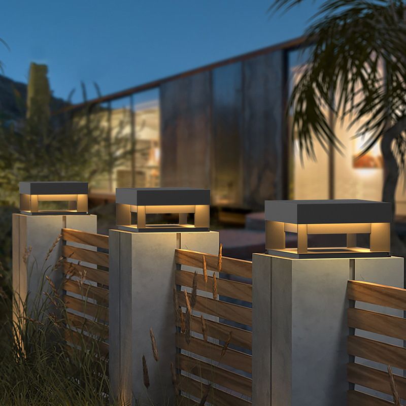 Ray Moderna Lámpara Exterior LED Cuadrada Metal Jardín
