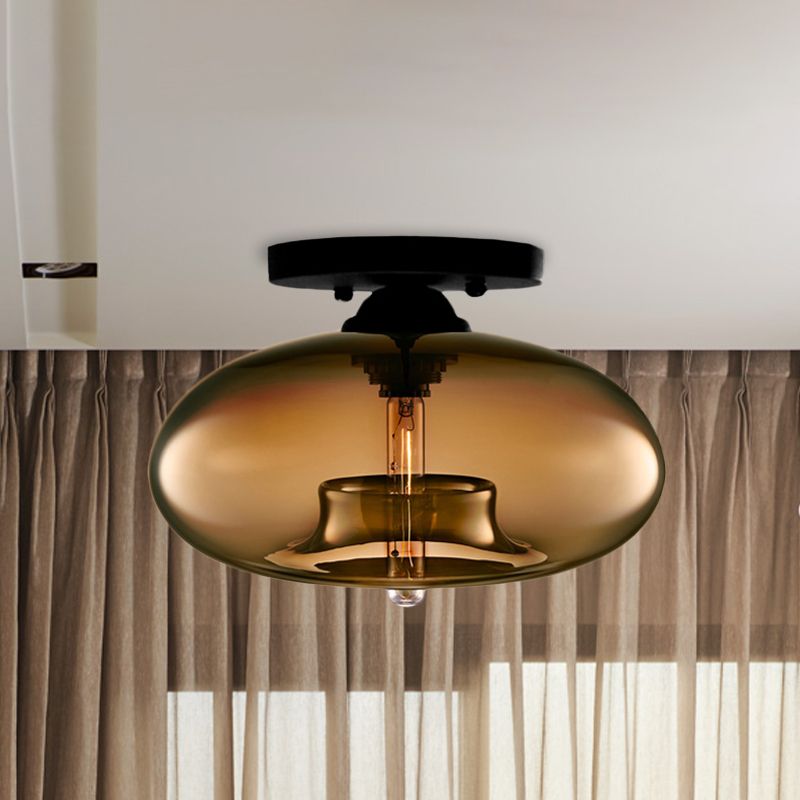 Arisha Lámpara de Techo Industrial Art Decó Globo Flush Mount Salón