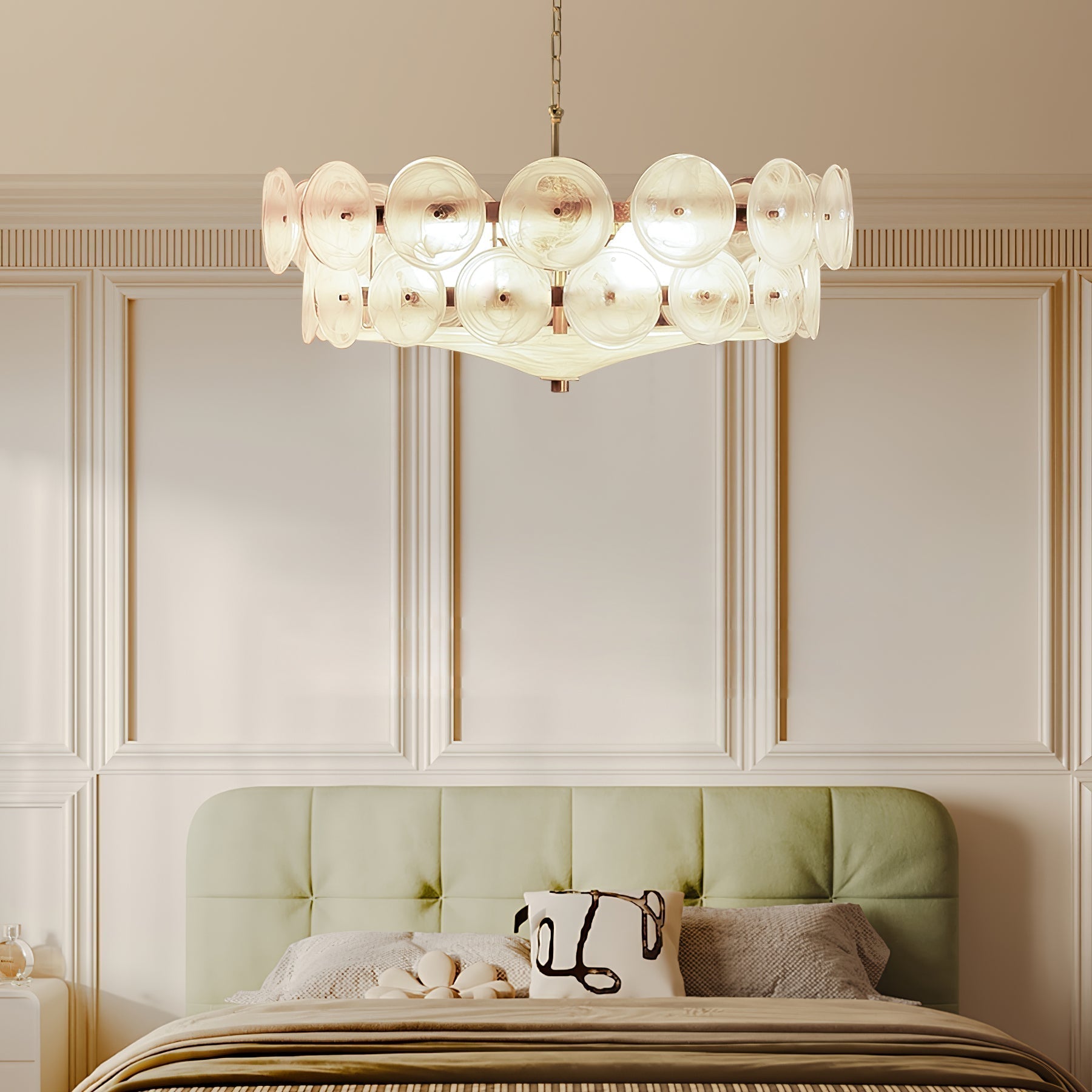 Aurora Chandelier Murano Glass Disc Vintage - Letslighting