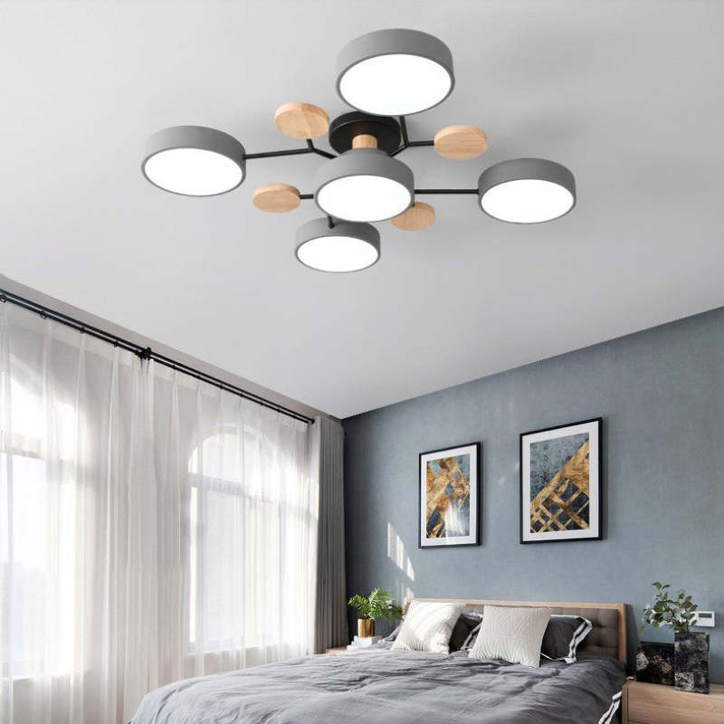 Muto Moderna Minimalista Redonda Metal/Acrílico Lámpara de Techo Blanco/Verde/Gris