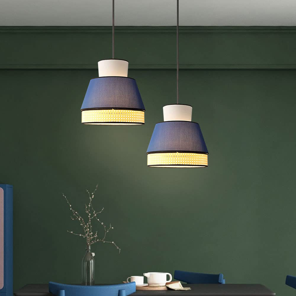 Ritta Rustica Geométrica Metal Lámpara Colgante Azul/Rosa