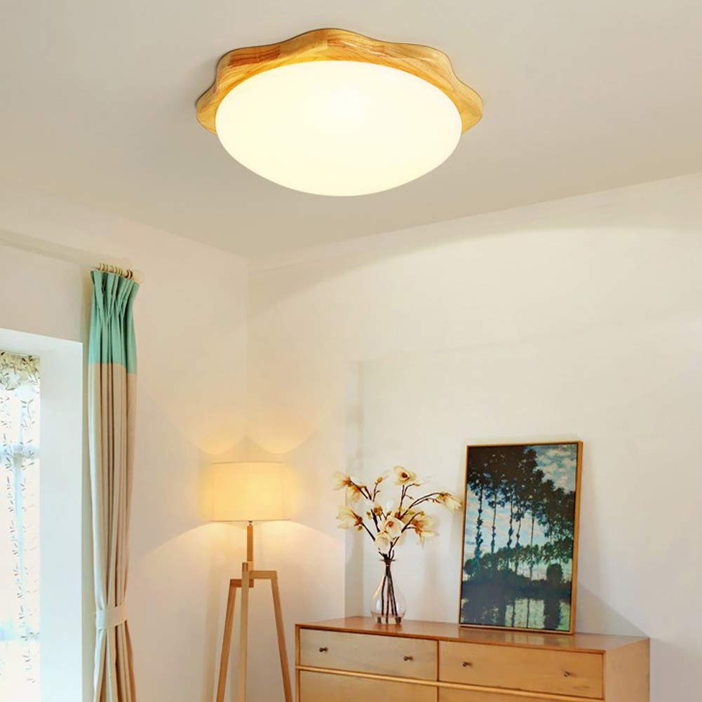 Muto Moderno Sencillo Plafón Lámpara de Techo Madera Acrílico Comedor
