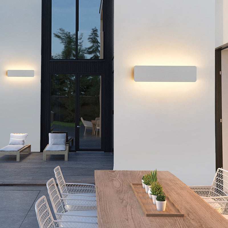Auer Moderno LED Rectangular Metal Aplique de Pared Interior Blanco