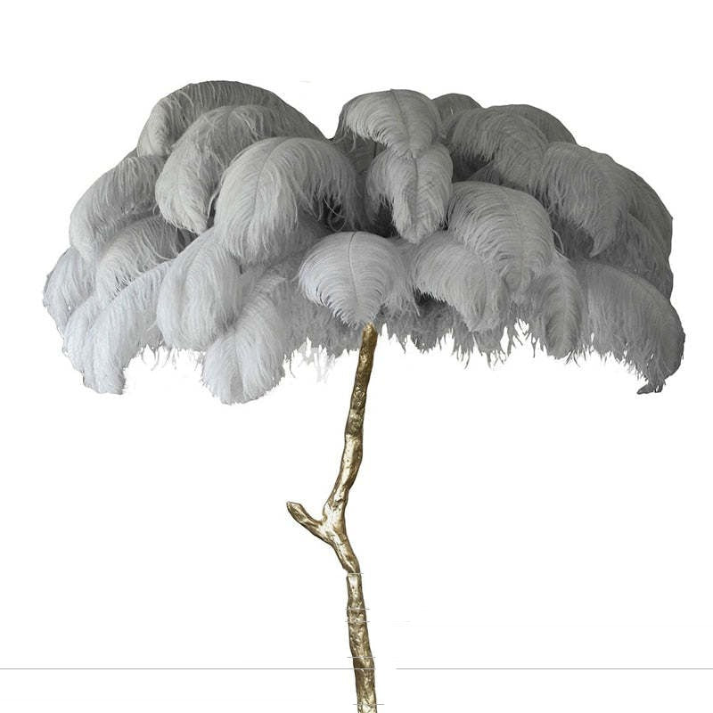 O'Moore Luxury Árbol Pluma/Resina Lámpara de Pie/Mesa Blanca/Verde/Gris/Negra