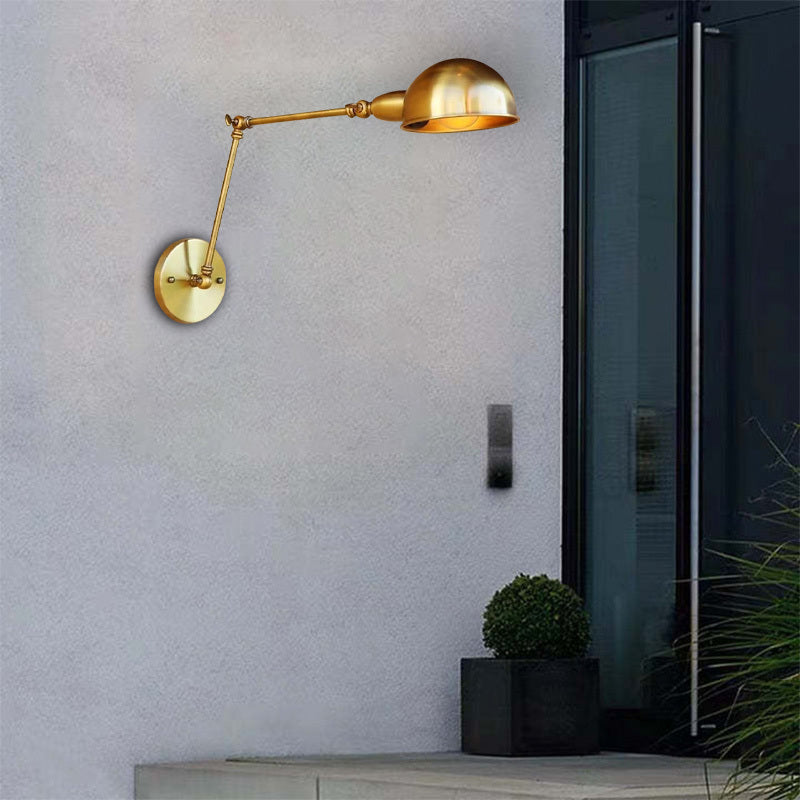 Epoch Vintage Industrial Semiesfera Aplique de Pared Bronce