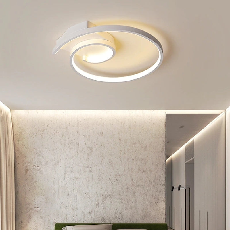 Arisha Moderna Espiral Metal LED Lámpara de Techo Negra/Blanca
