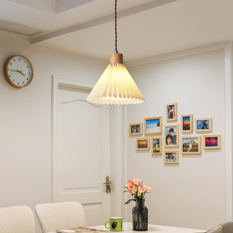 Muto Arte Paraguas Madera/PVC Lámpara Colgante Beige
