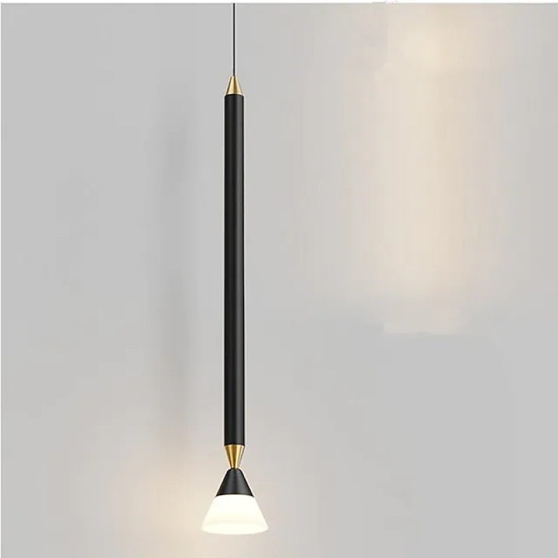 Arisha Moderna Lineal Metal/Vidrio Lámpara Colgante Negra/Dorada