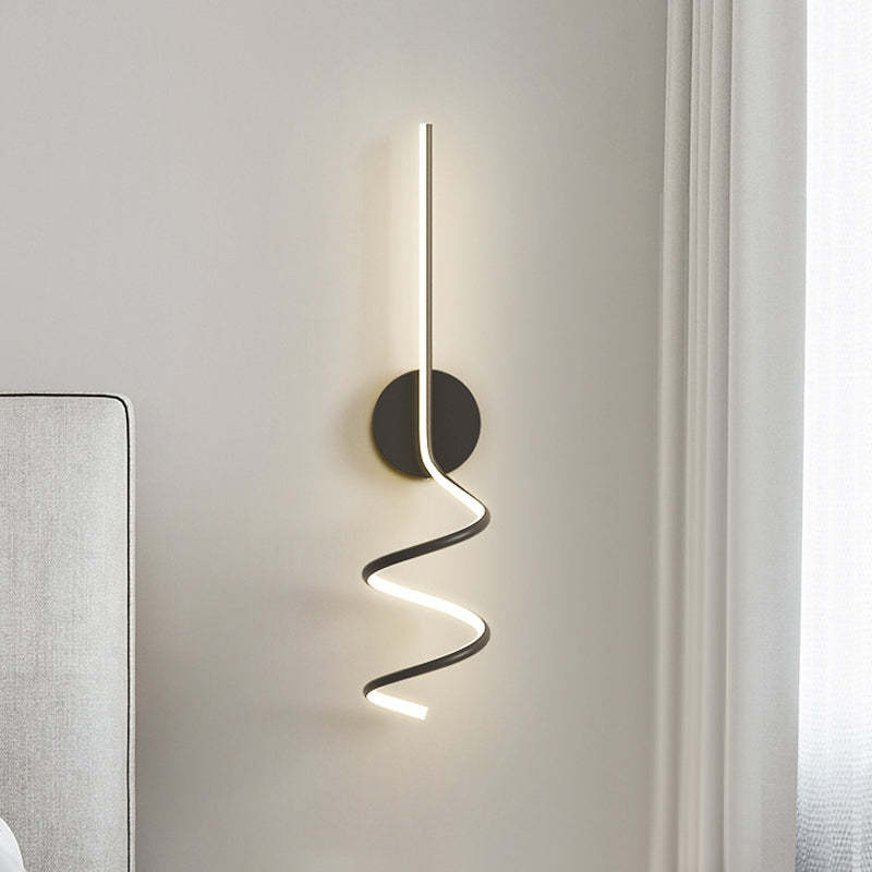 Arisha Moderno LED Spiral Lineal Metal Aplique de Pared Negro/Blanco