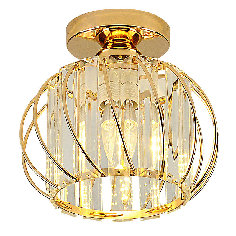Muto Vintage Bola Cristal/Metal Lámpara de Techo Negra/Dorada