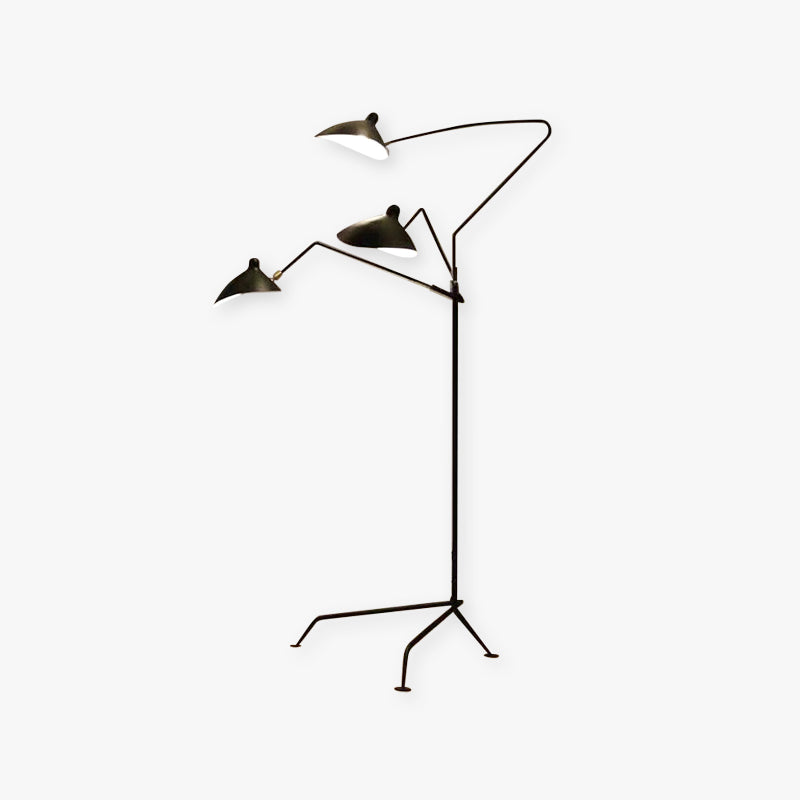Schmitt Diseña Irregular Metal LED Lámpara de Pie Negra