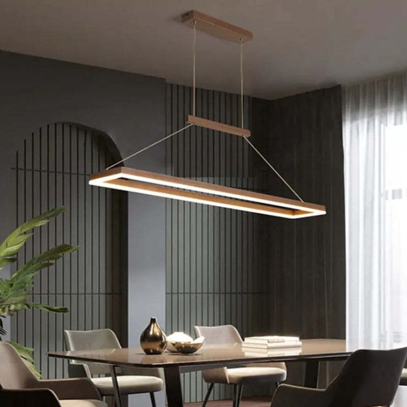 Edge Clásica Rectangular Metal Lámpara Colgante Café/Dorada
