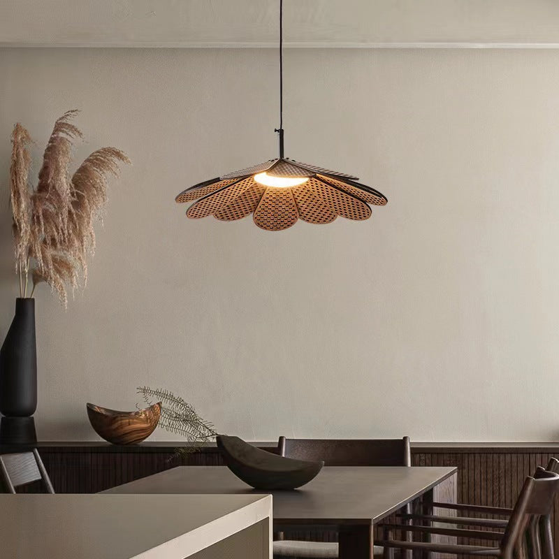 Ritta Retro LED Lámpara Colgante Nuez Madera Dormitorio/Bar/Comedor