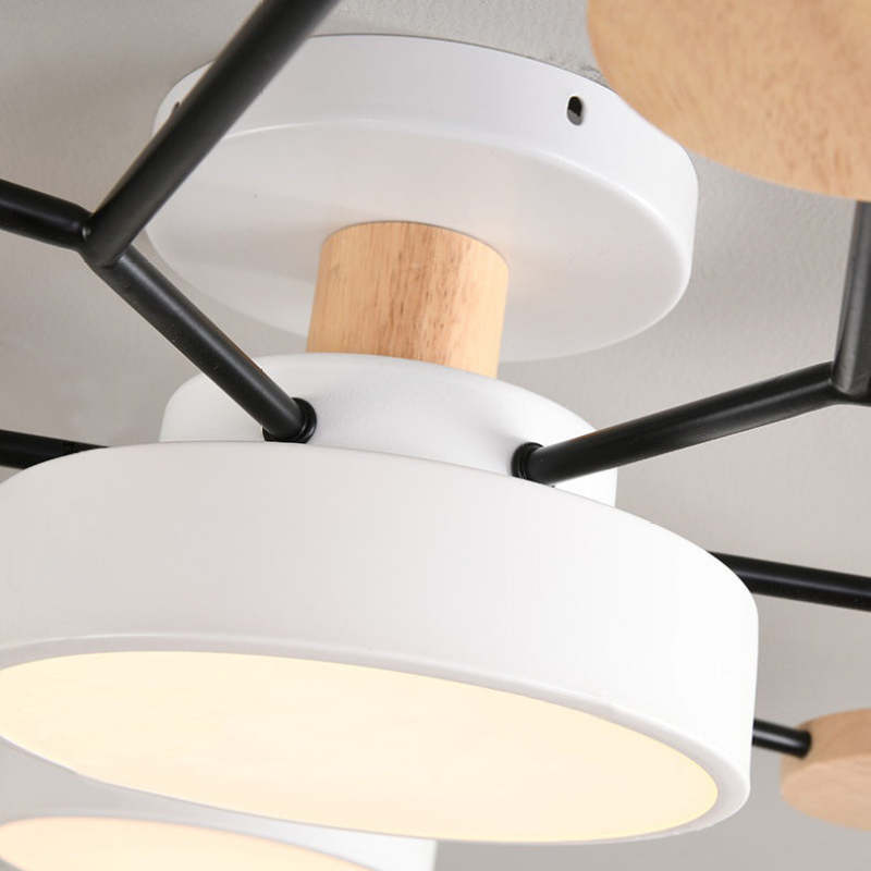 Muto Moderna Minimalista Redonda Metal/Acrílico Lámpara de Techo Blanco/Verde/Gris