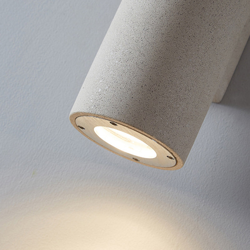 Ray Moderno Cilíndrico Cemento/Acrílico Aplique de Pared Exterior Negro/Blanco
