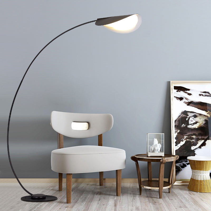 Edge Moderna Geométrica Metal LED Lámpara de Pie Negra