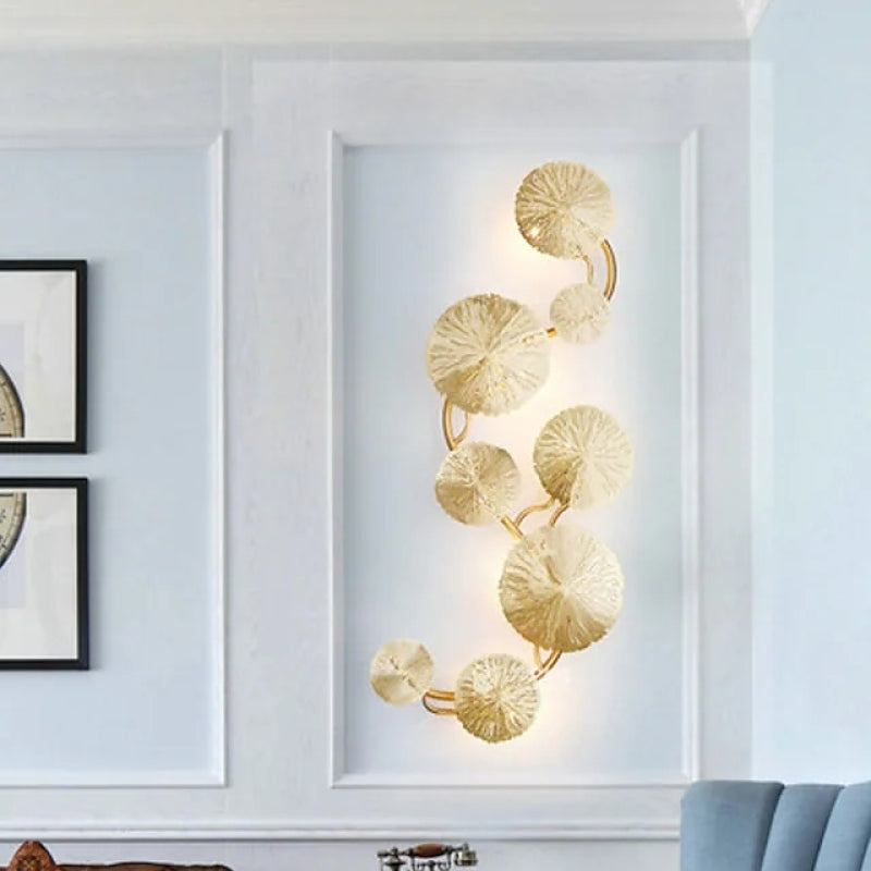 Arisha Diseño Lujo Árbol Metal Aplique de Pared Dorado