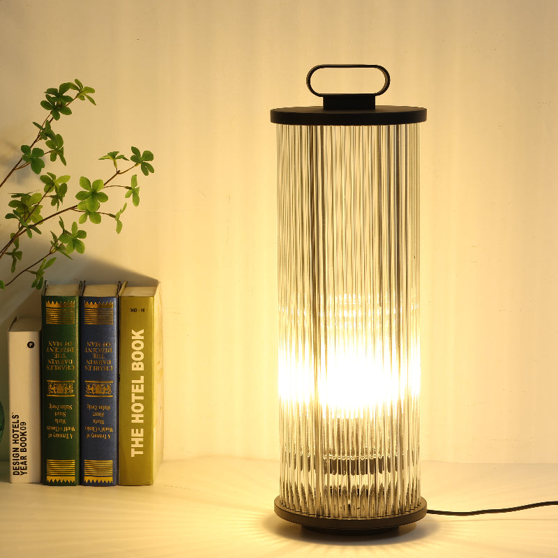 Mira Moderno Geométrico Metal/Vidrio Lámpara de Pie Exterior Negro