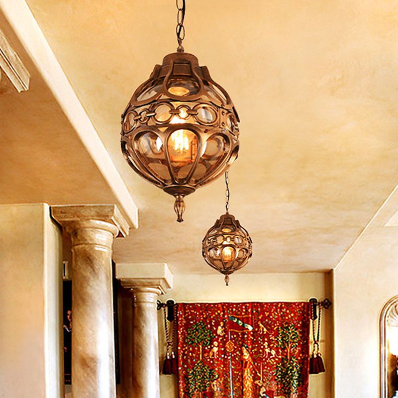 Silva Loft Sphere Lámpara Colgante Vintage Farmhouse Negro/Bronce Comedor