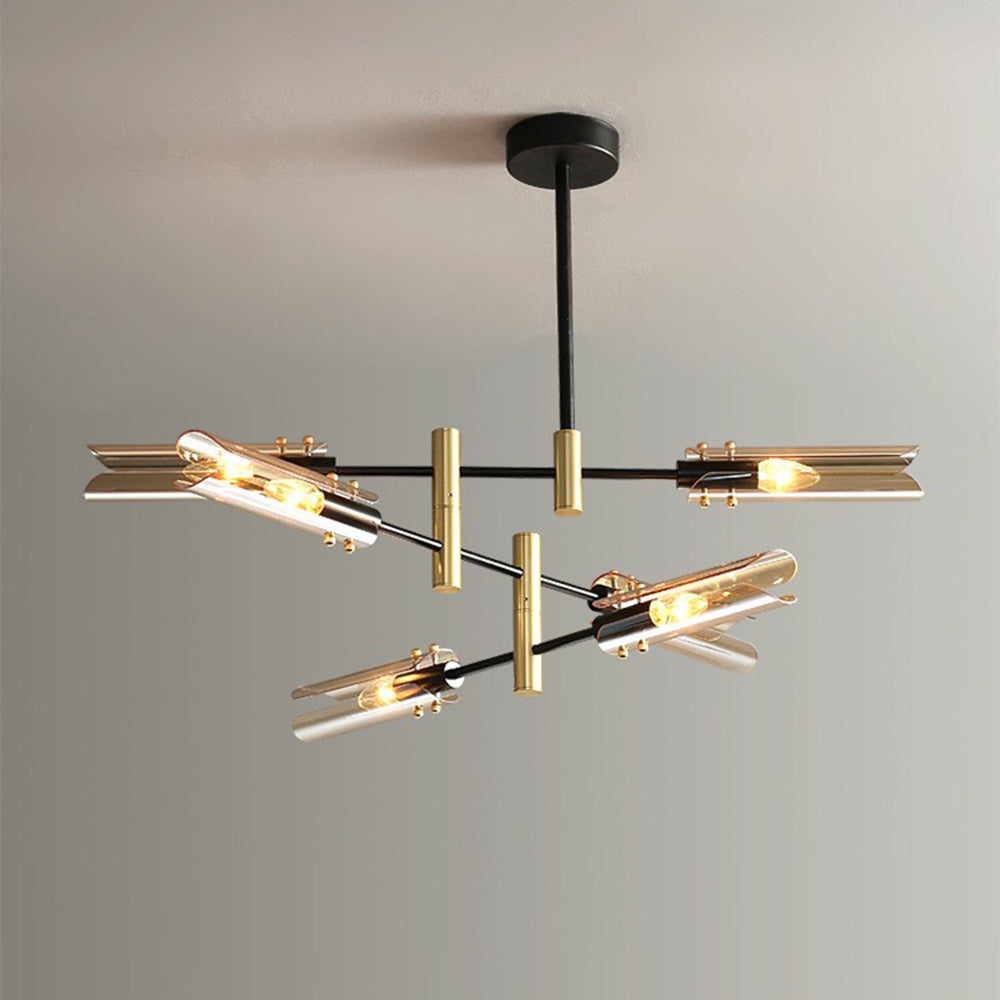 Arisha Moderna Geometría Metal/Vidrio Lámpara Colgante Gris/Ambar