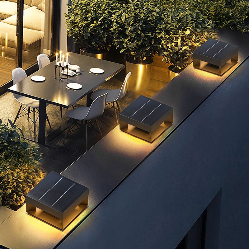 Ray Moderna Lámpara Exterior LED Cuadrada Metal Jardín