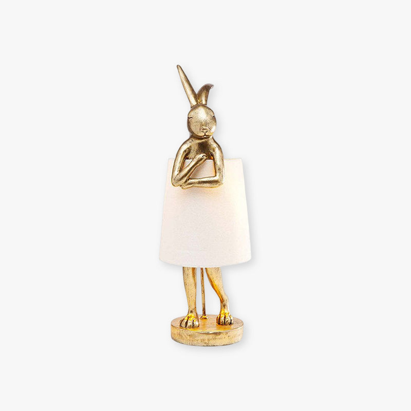 Arisha Moderna Diseño Resina Coneja Ballet Lámpara de Mesa Dorada/Blanca