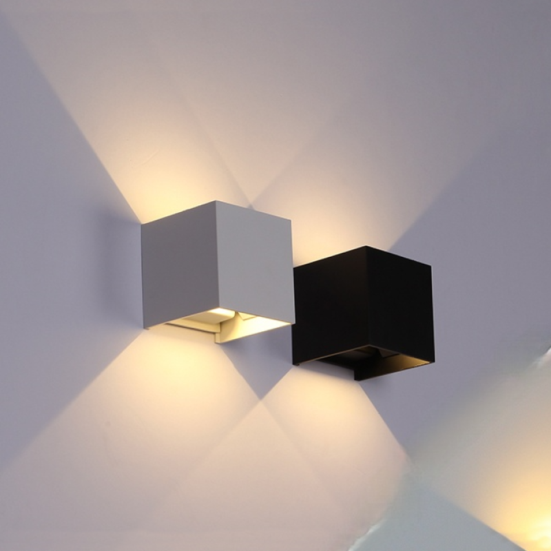 Orr Moderno Doble Foco Metal Aplique de Pared Exterior Negro/Blanco
