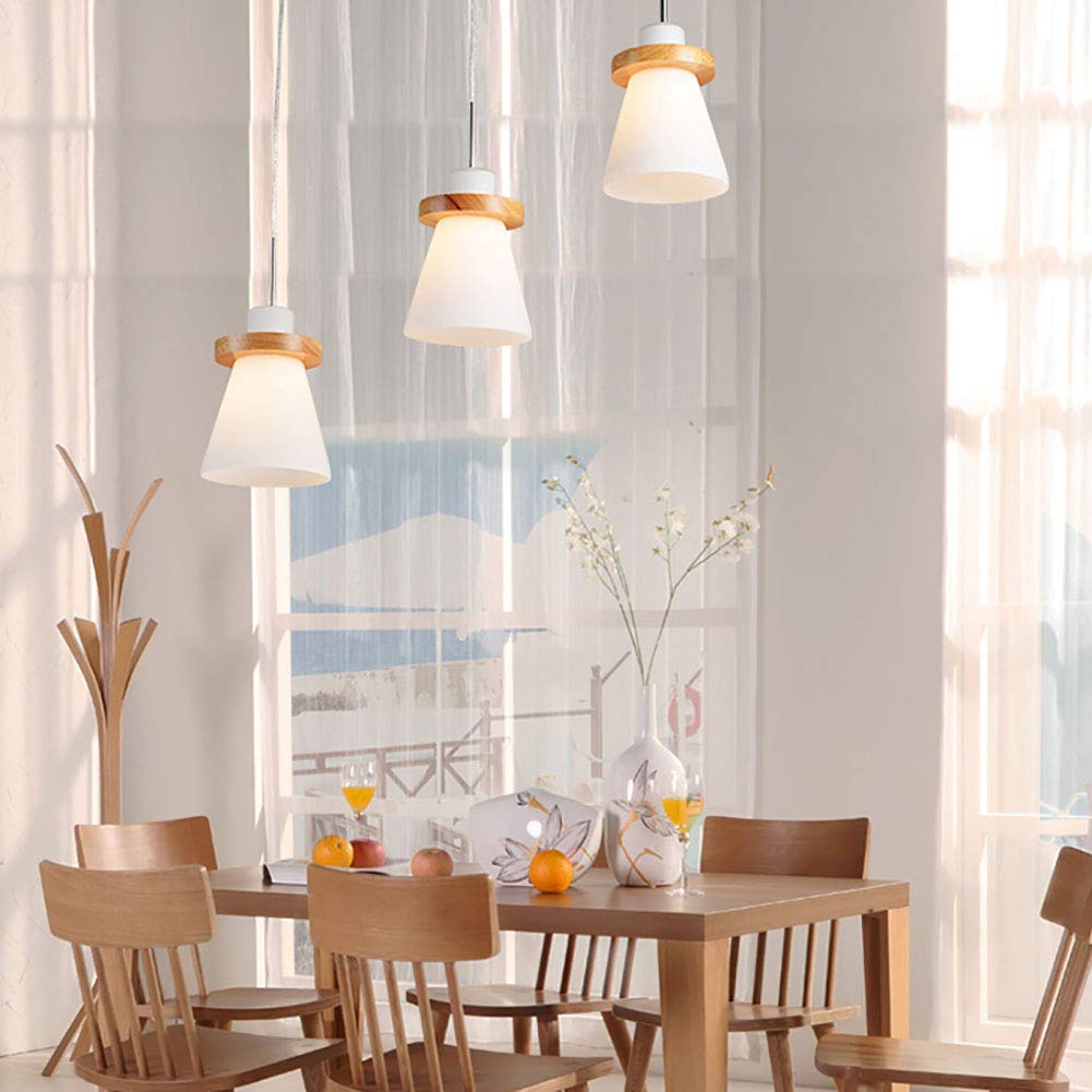 Valentina Minimalista LED Lámpara Colgante Madera Vidrio Dormitorio/Comedor